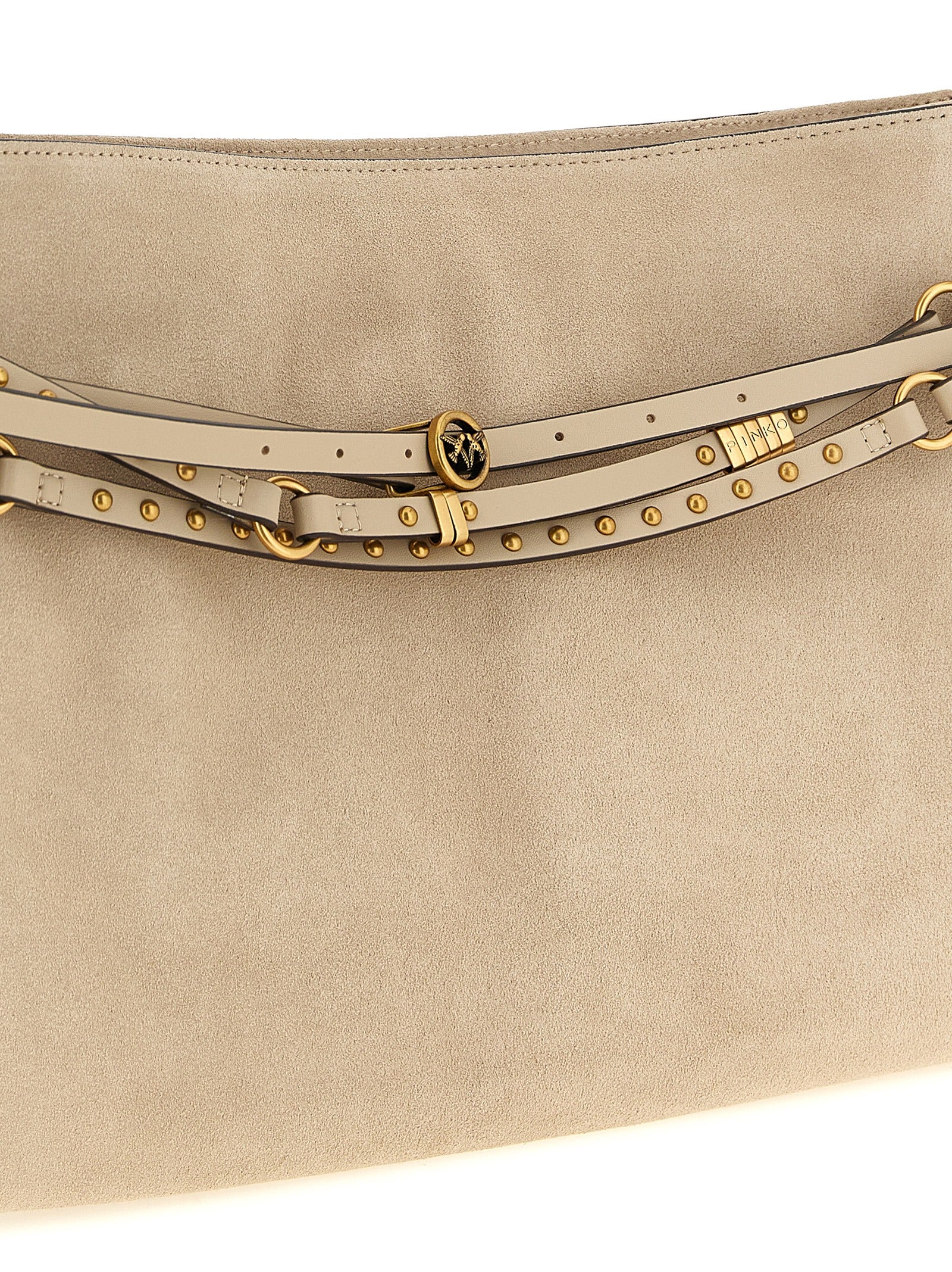 PINKO Beige Belt Shoulder Bag