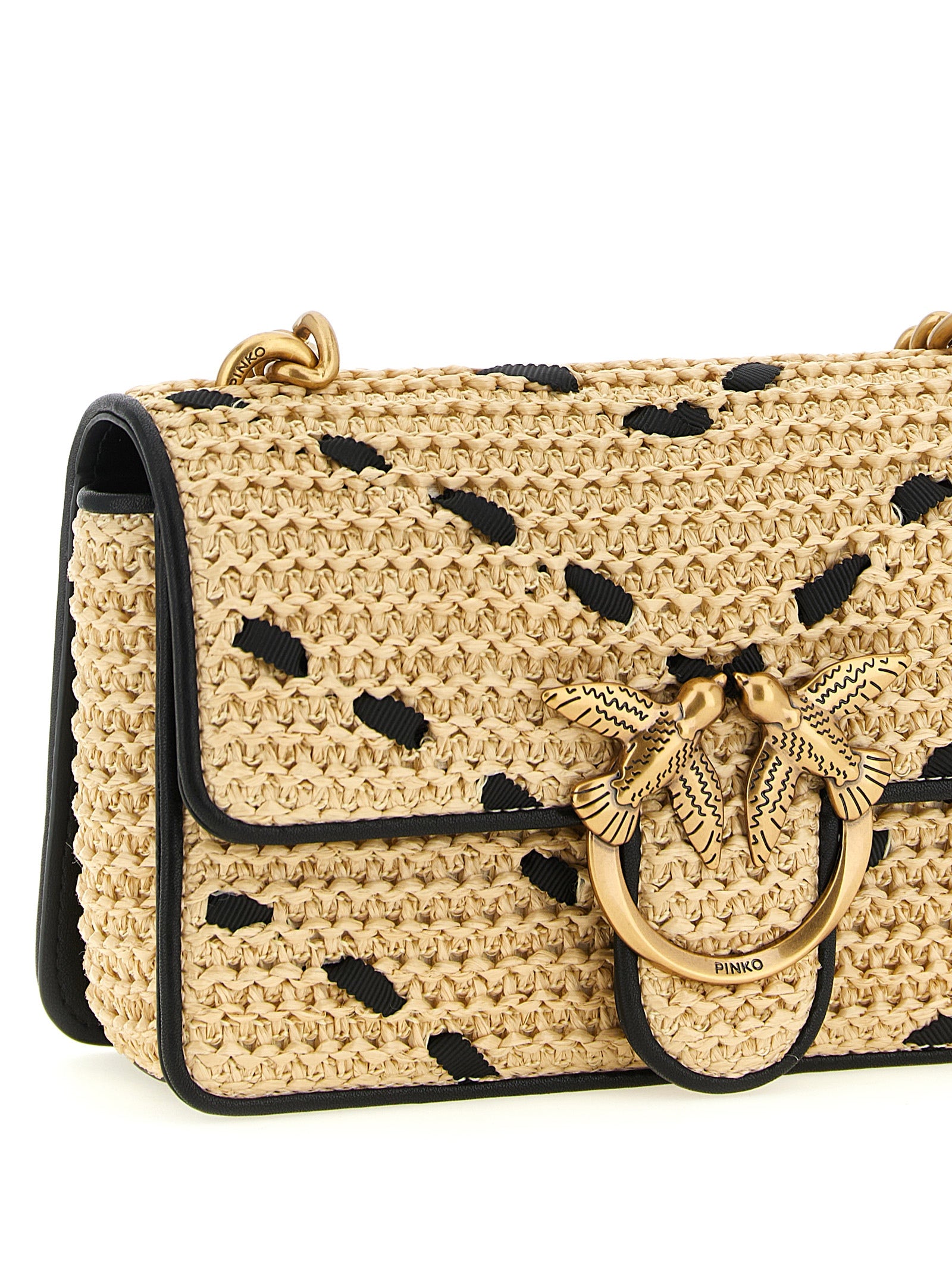 PINKO Beige Mini Love One Light Crossbody Bag