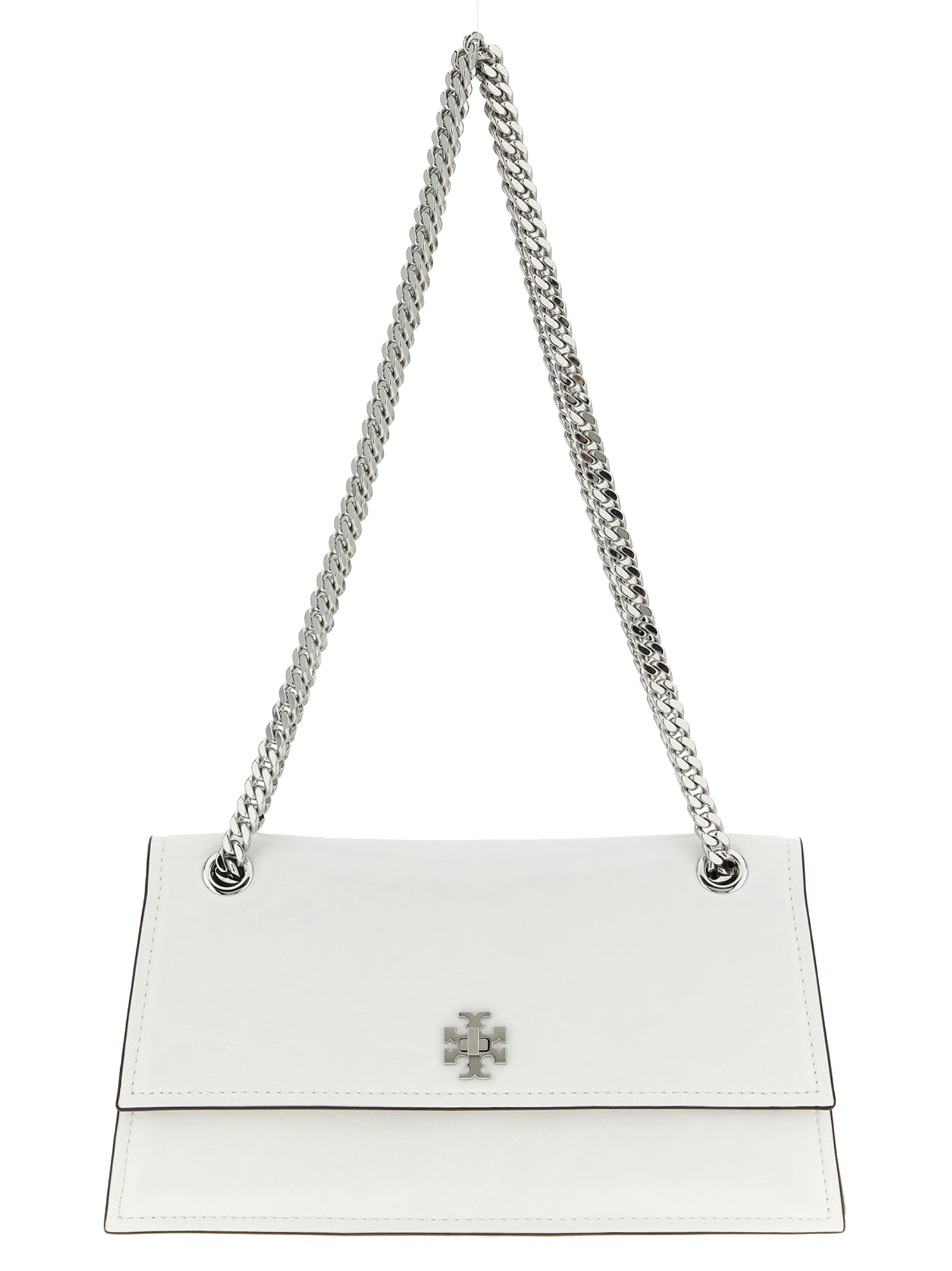 Tory Burch White Kira Turnlock Shoulder Bag