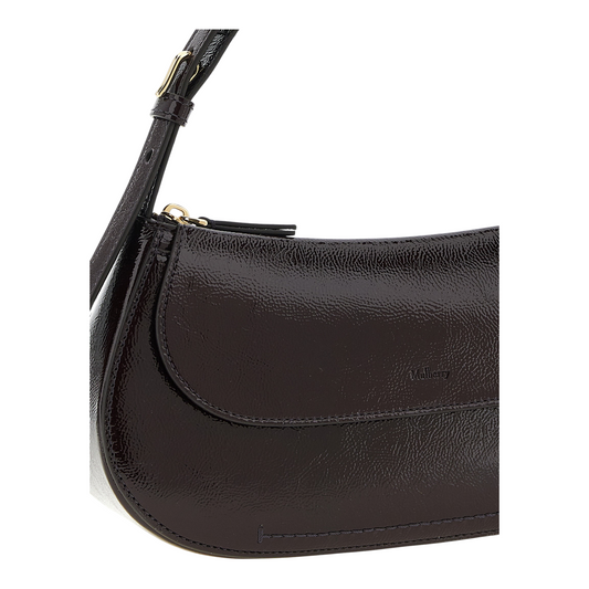 Bolso de hombro Mulberry Clovelly de XT & Co en piel de becerro color morado brillante con cierre magnético