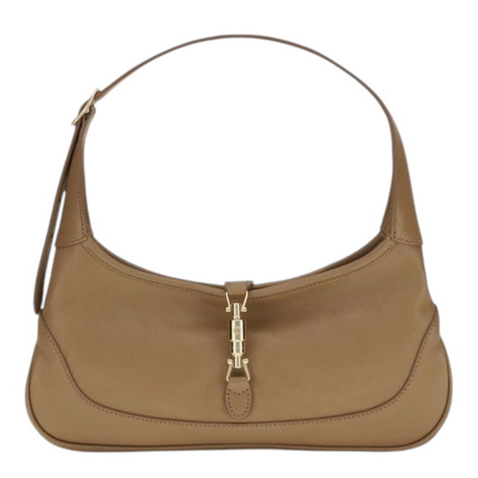 Gucci Jackie Slim Bolso de Mano Beige Piel