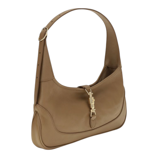 Gucci Jackie Slim Bolso de Mano Beige Piel