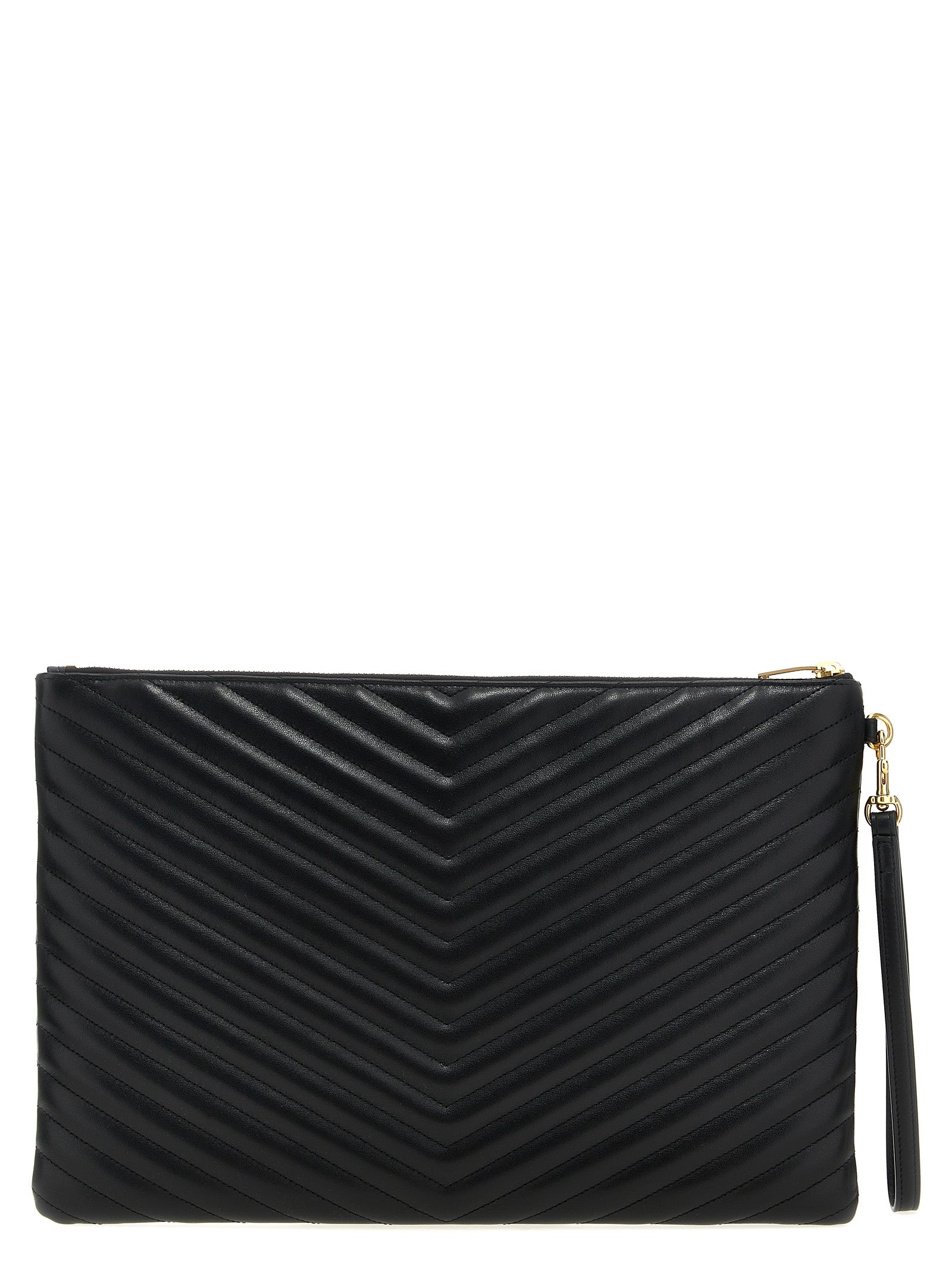 Saint Laurent Black Cassandre Clutch Bag