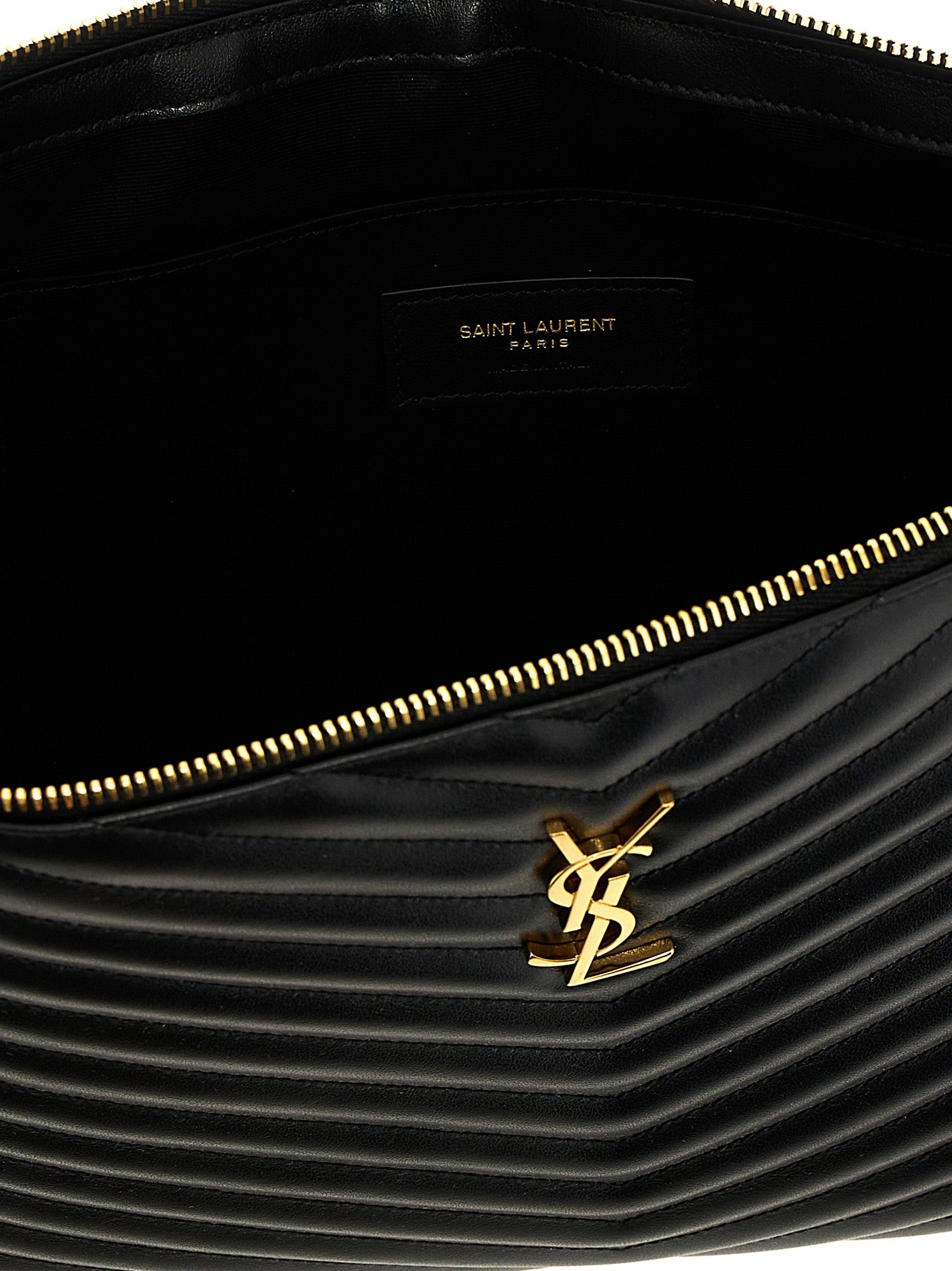 Saint Laurent Black Cassandre Clutch Bag