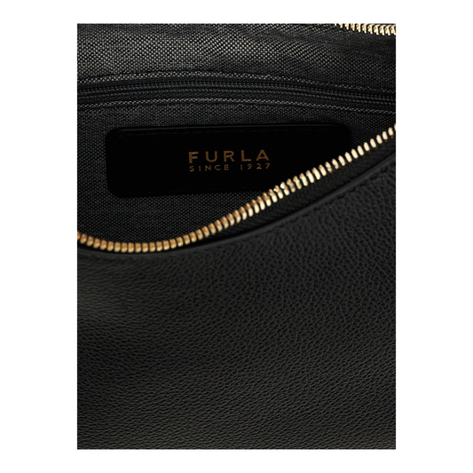 Furla Goccia Bolso de Hombro Negro Piel