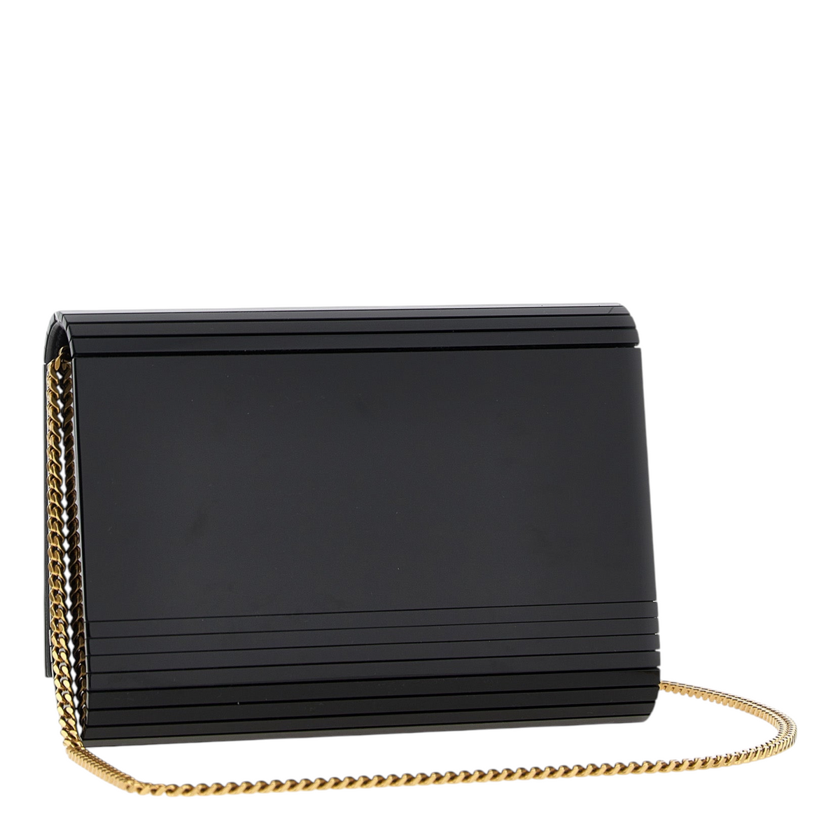 Saint Laurent Vicky Minaudière Shoulder Bag Black Plastic