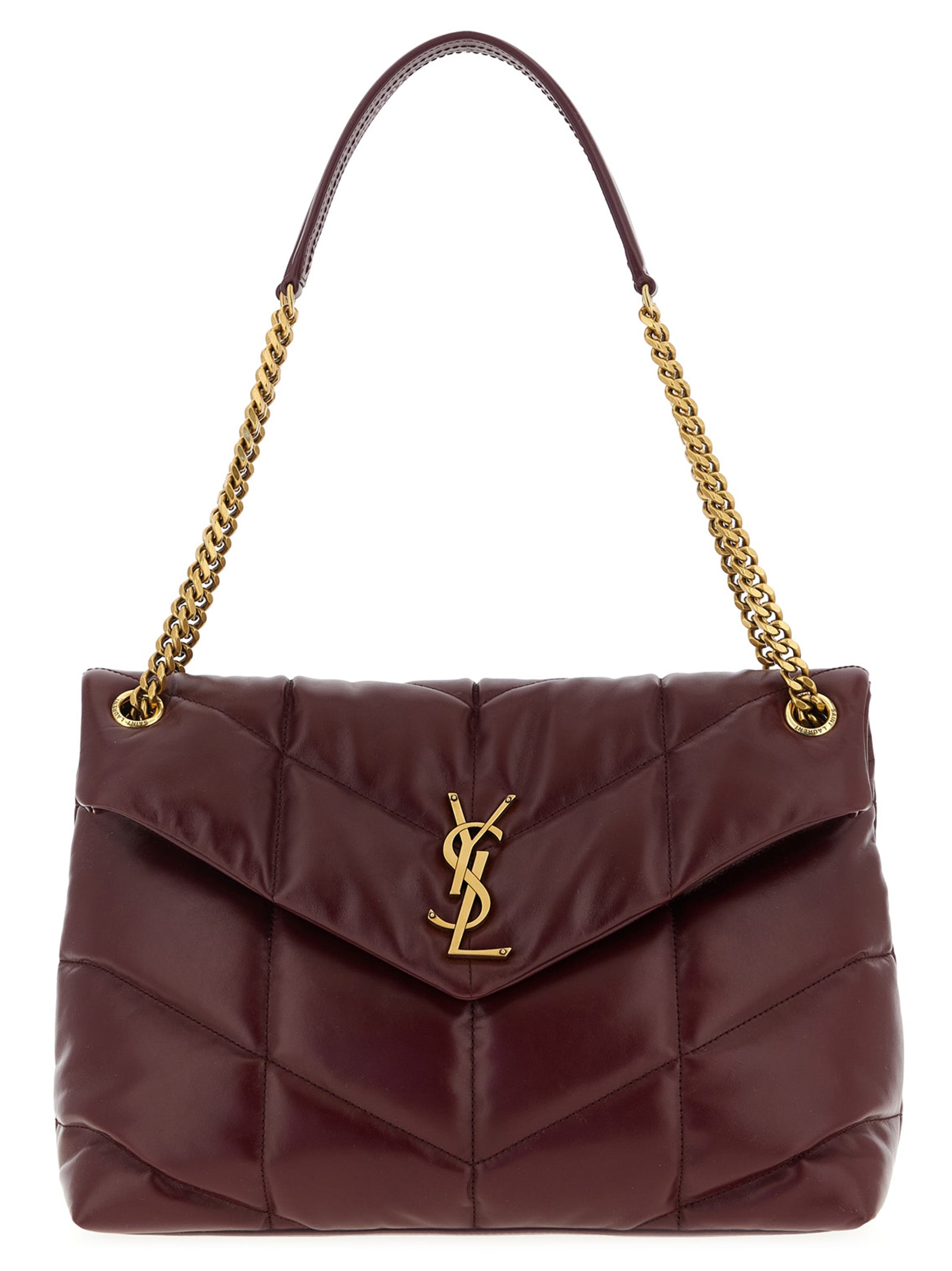 Saint Laurent Bordeaux  Puffer Nappa  Shoulder Bag