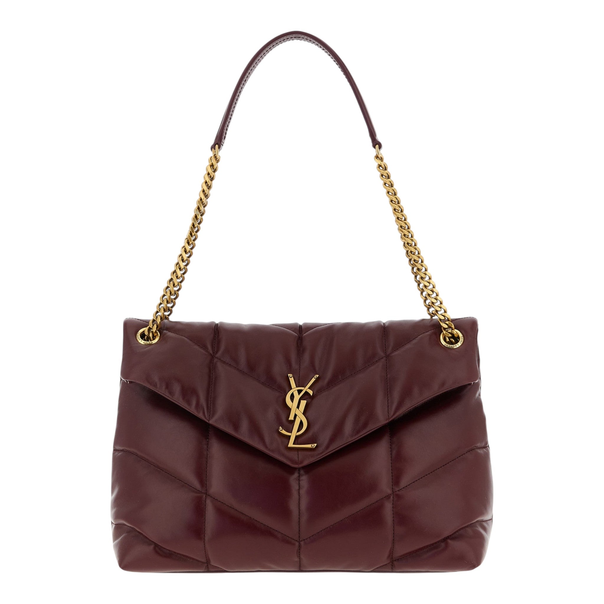 Saint Laurent Bordeaux  Puffer Nappa  Shoulder Bag