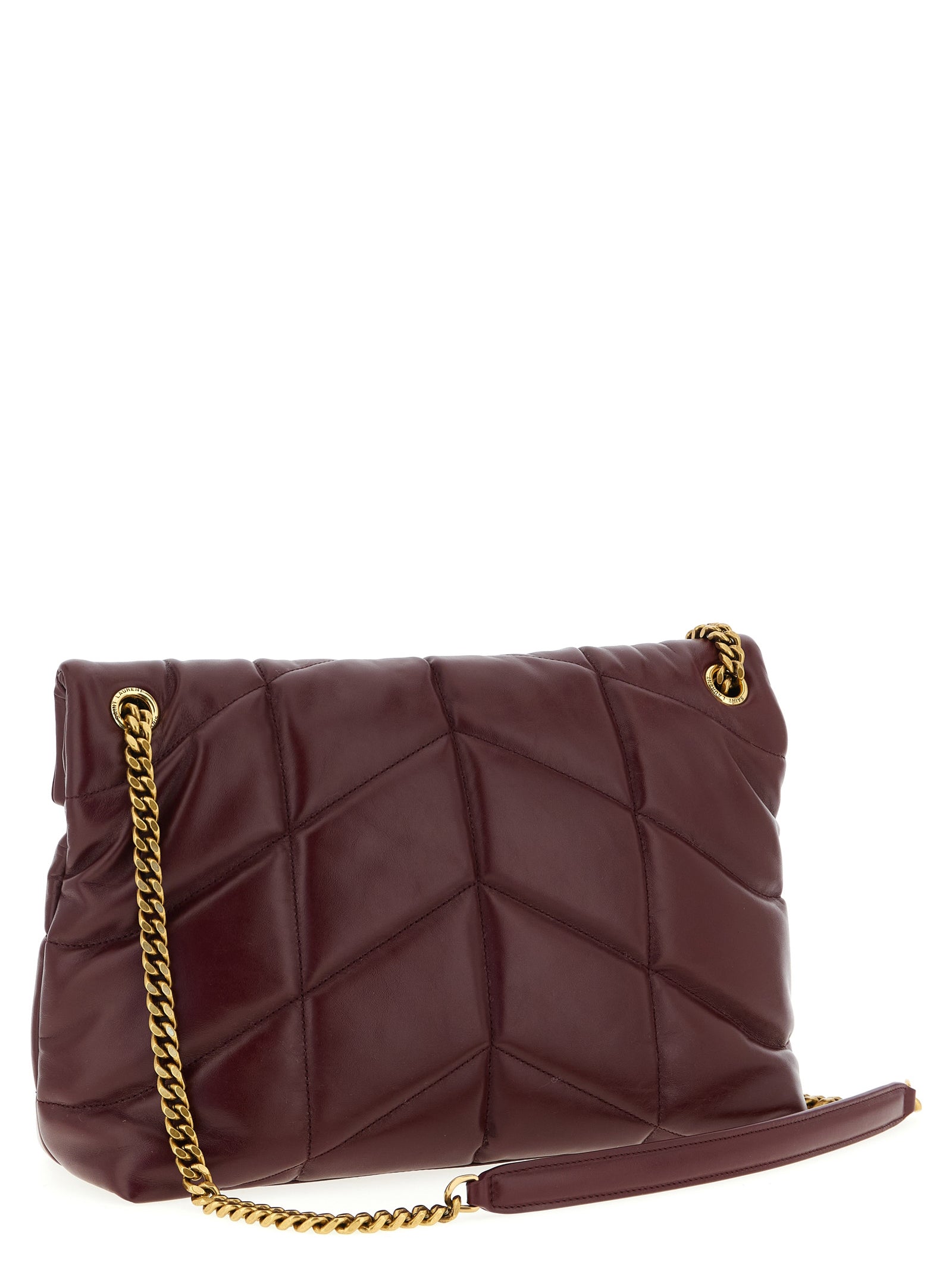 Saint Laurent Bordeaux  Puffer Nappa  Shoulder Bag