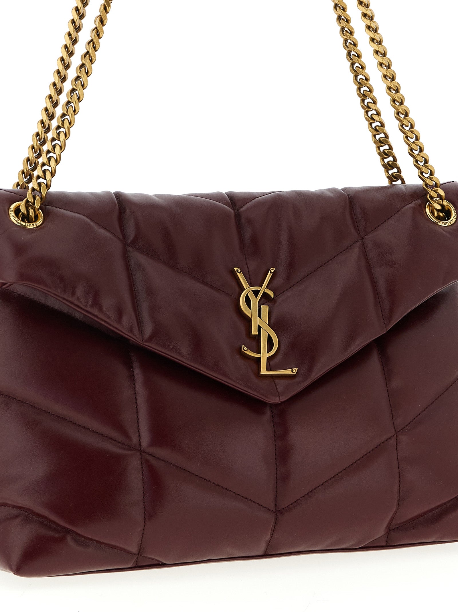 Saint Laurent Bordeaux  Puffer Nappa  Shoulder Bag