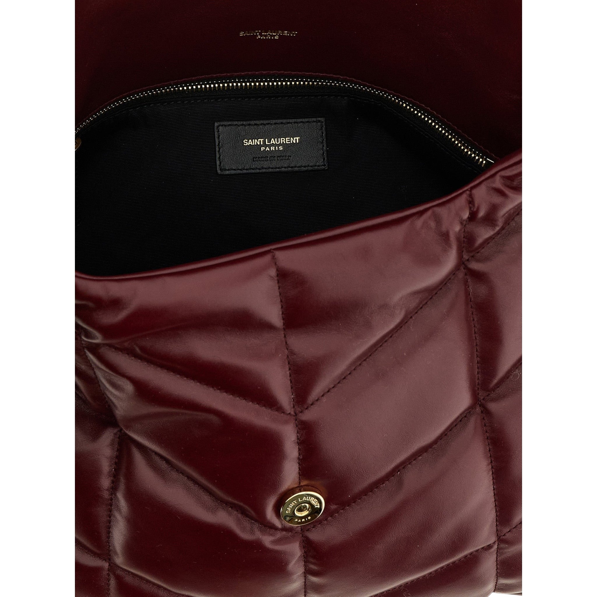 Saint Laurent Bordeaux  Puffer Nappa  Shoulder Bag