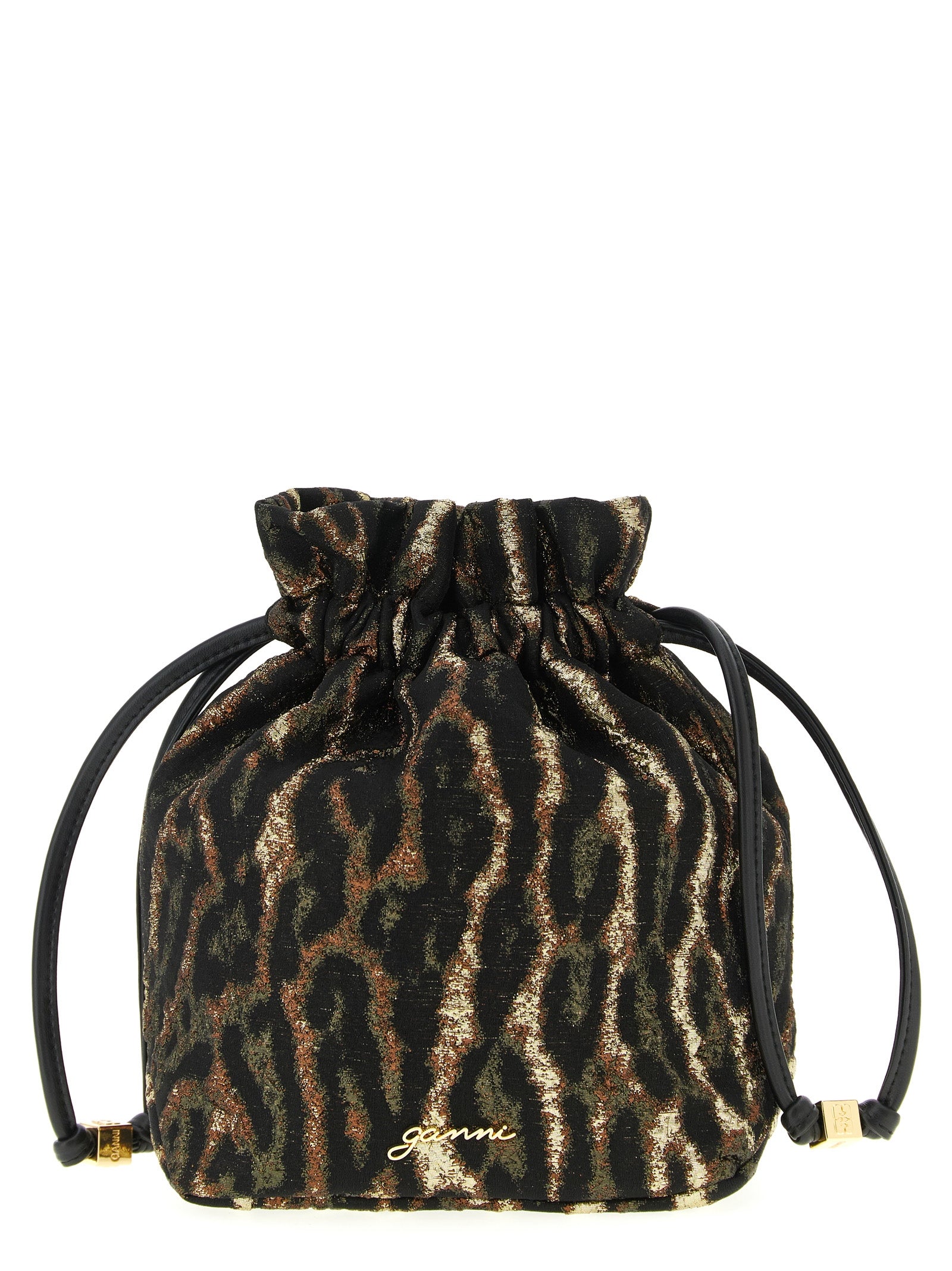 Ganni Animal Prnt Metallic Bou Clutch Bag