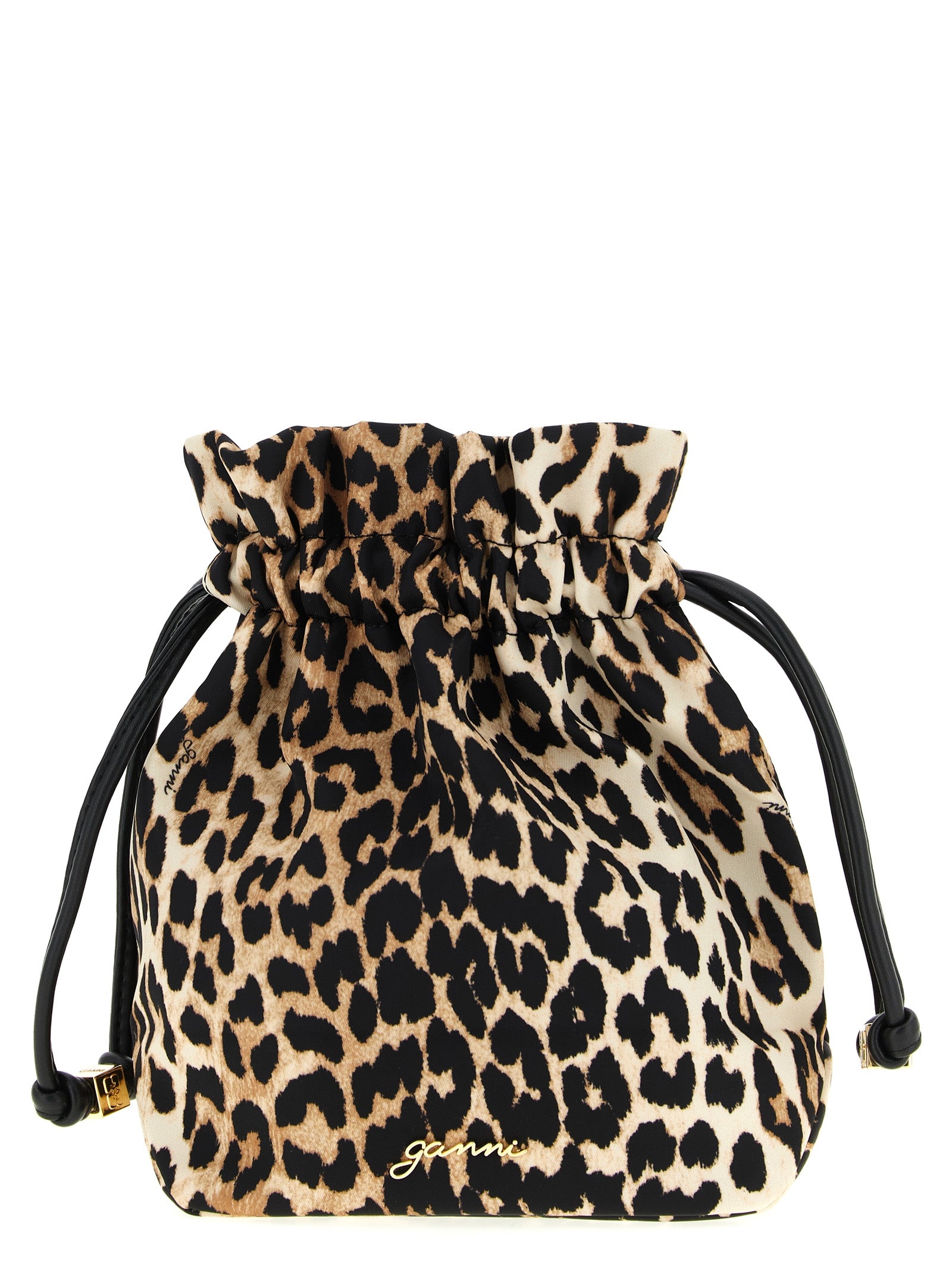 Ganni Animal Print  Metallic Bou Clutch Bag