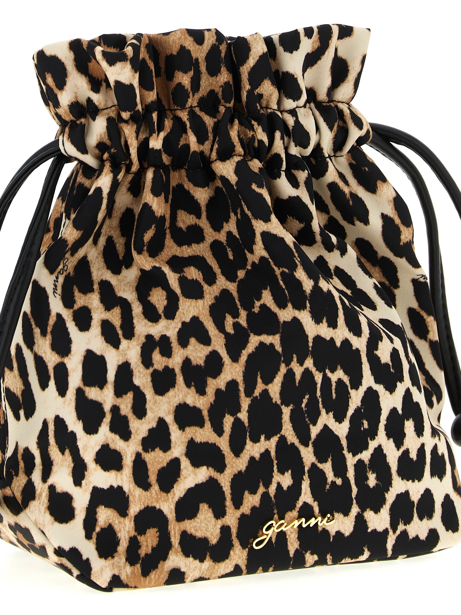 Ganni Animal Print  Metallic Bou Clutch Bag