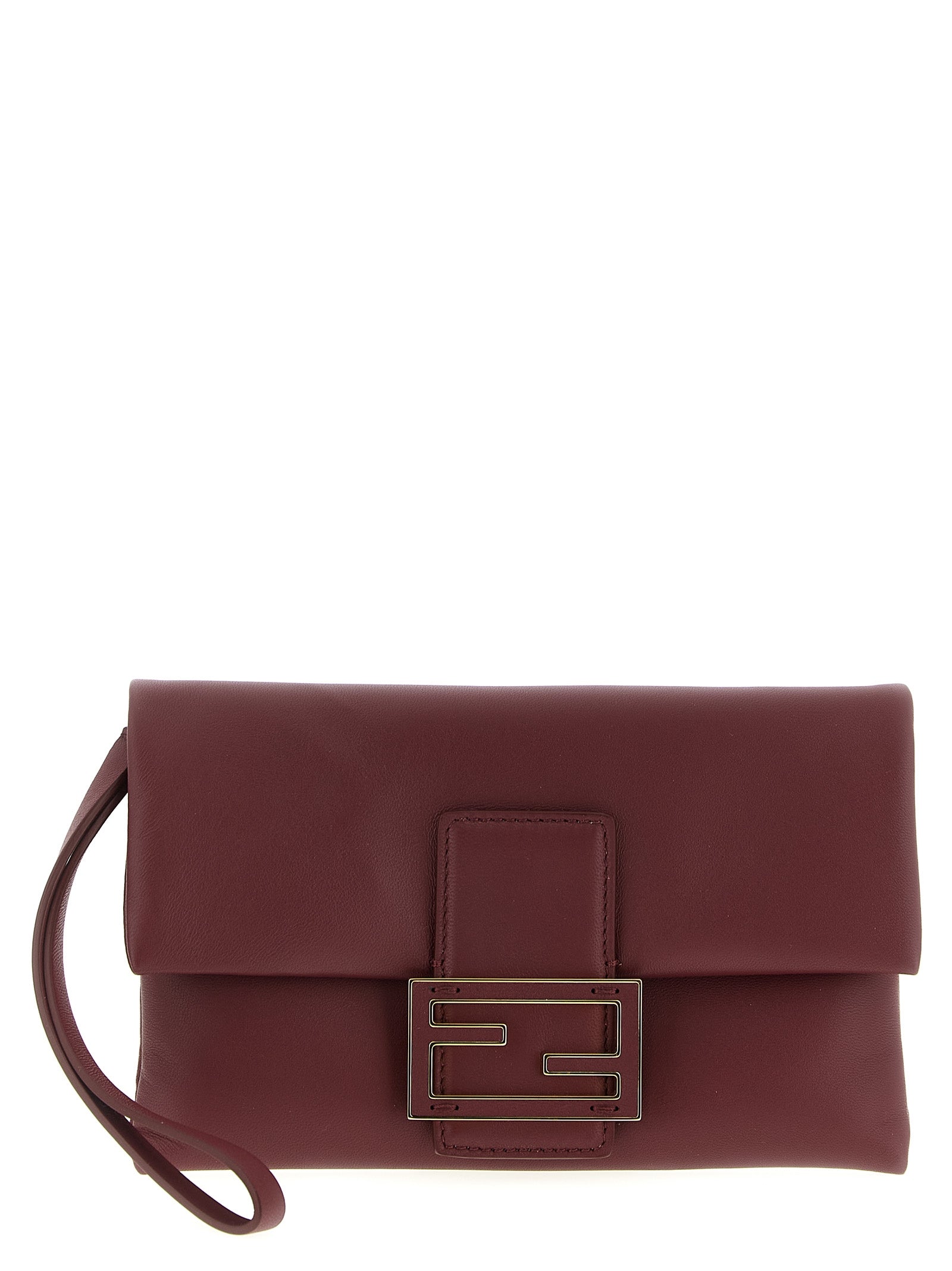 Fendi Bordeaux Mamma Baguette Clutch Bag