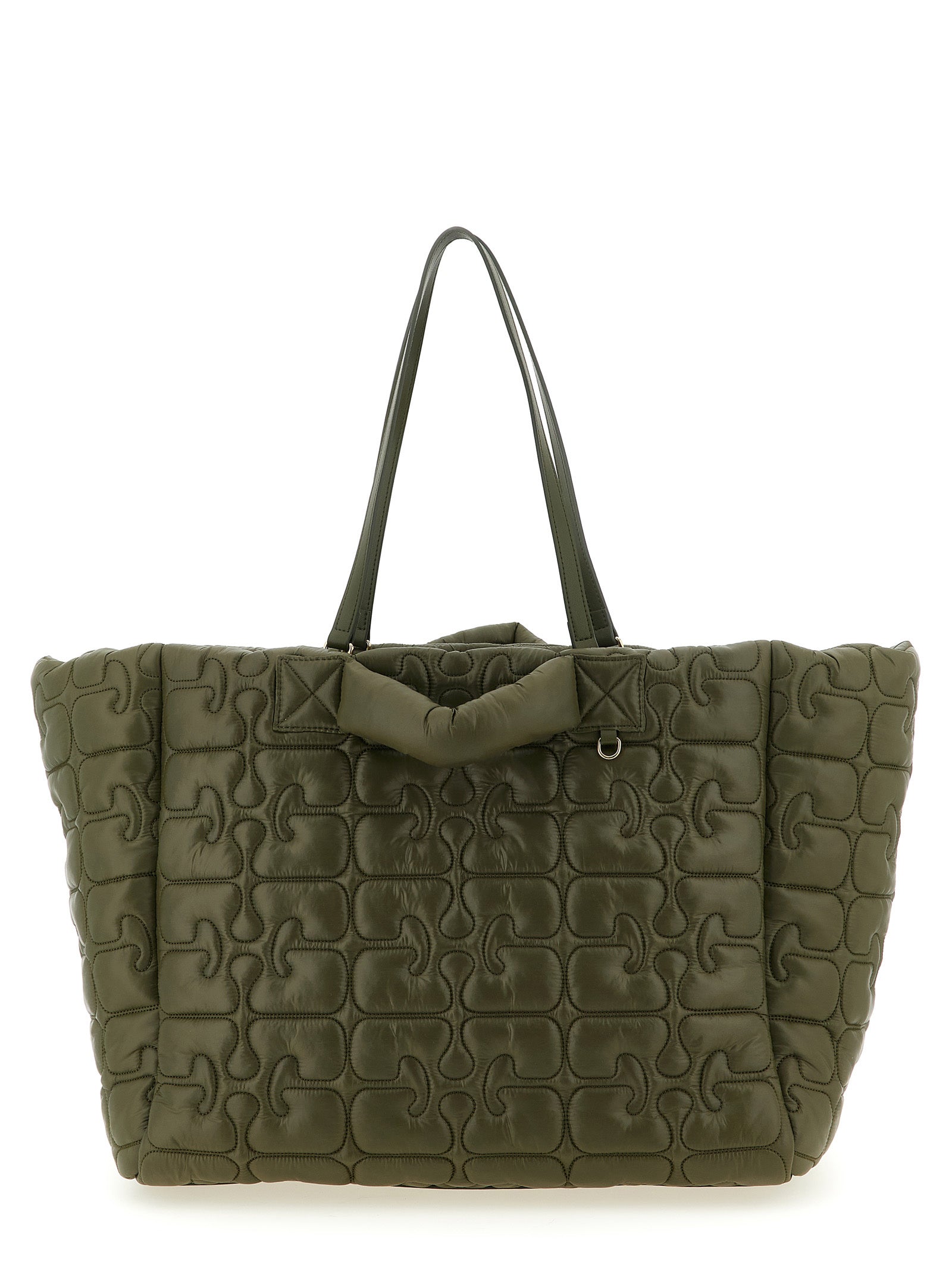 Ganni Green Quilted Re-Tech XXL  Tote Bag