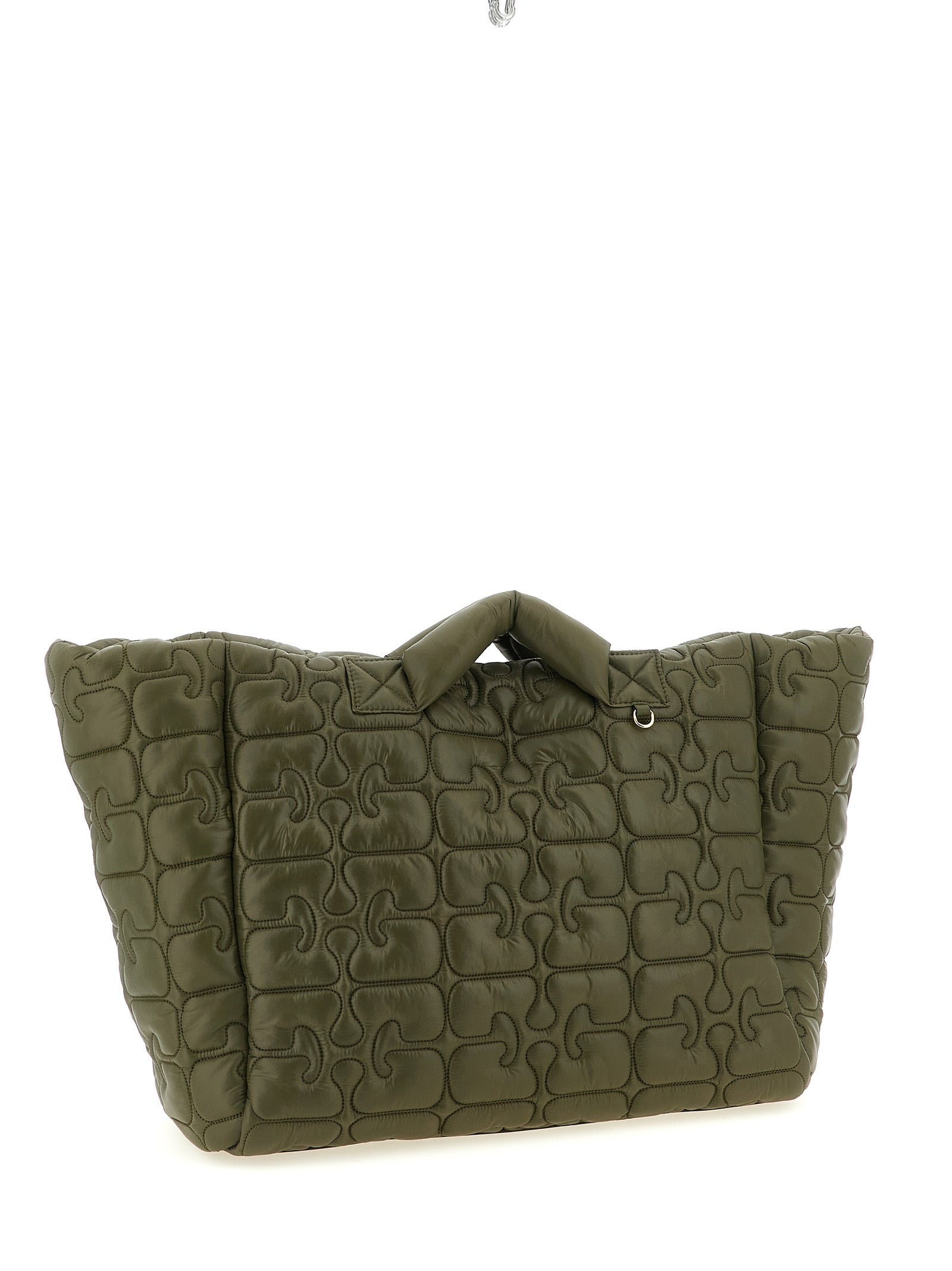 Ganni Green Quilted Re-Tech XXL  Tote Bag