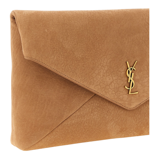 Saint Laurent Envelope Maxi Clutch Marrón