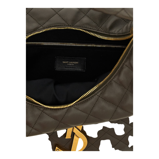 Saint Laurent Hobo Icare Brown Checkered Leather
