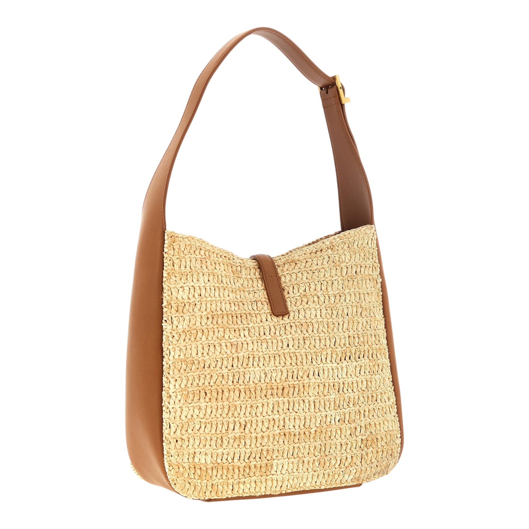 Saint Laurent  Woven Raffia Le 5 à 7 Raffia Shoulder Bag