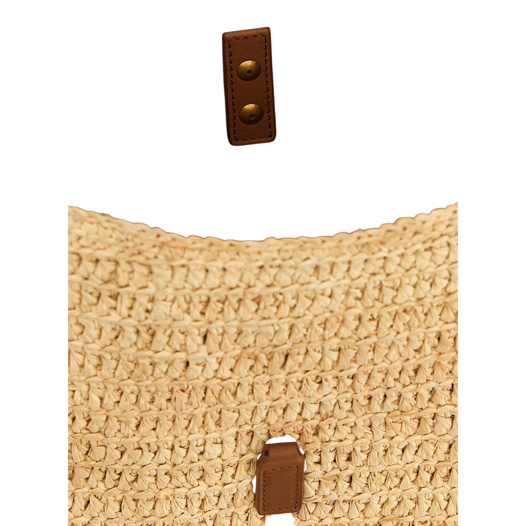 Saint Laurent  Woven Raffia Le 5 à 7 Raffia Shoulder Bag