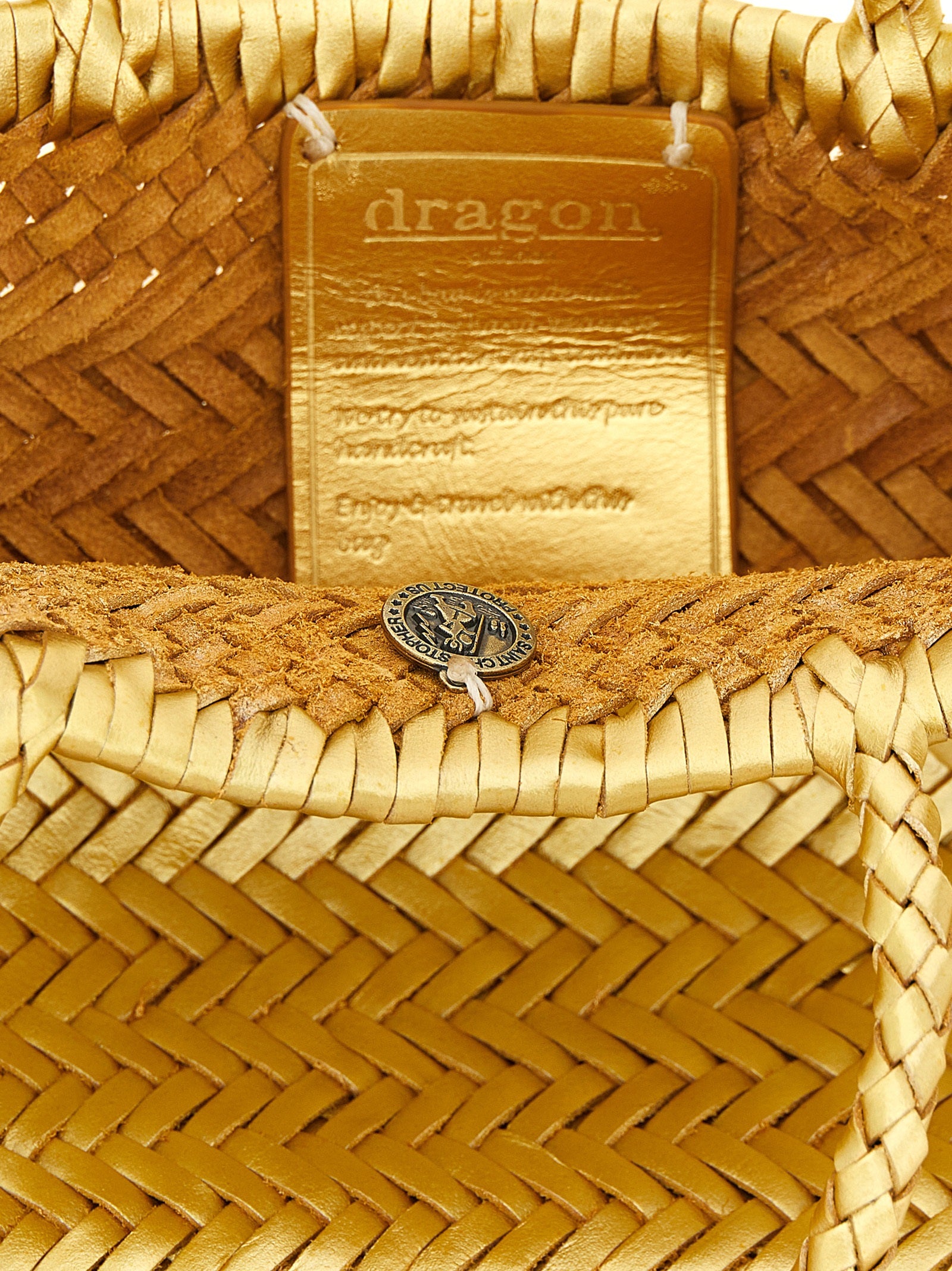 Dragon Diffusion Gold Flat Gora Handbag