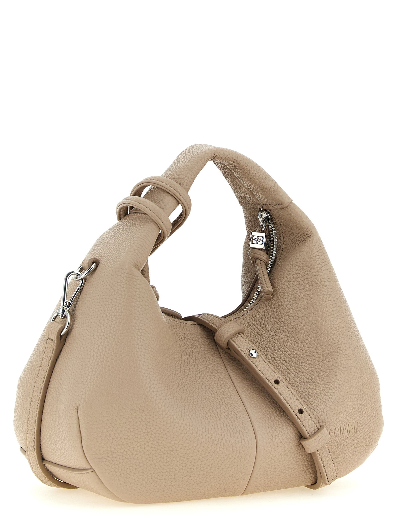 Ganni Beige  Mini Hobo’Handbag
