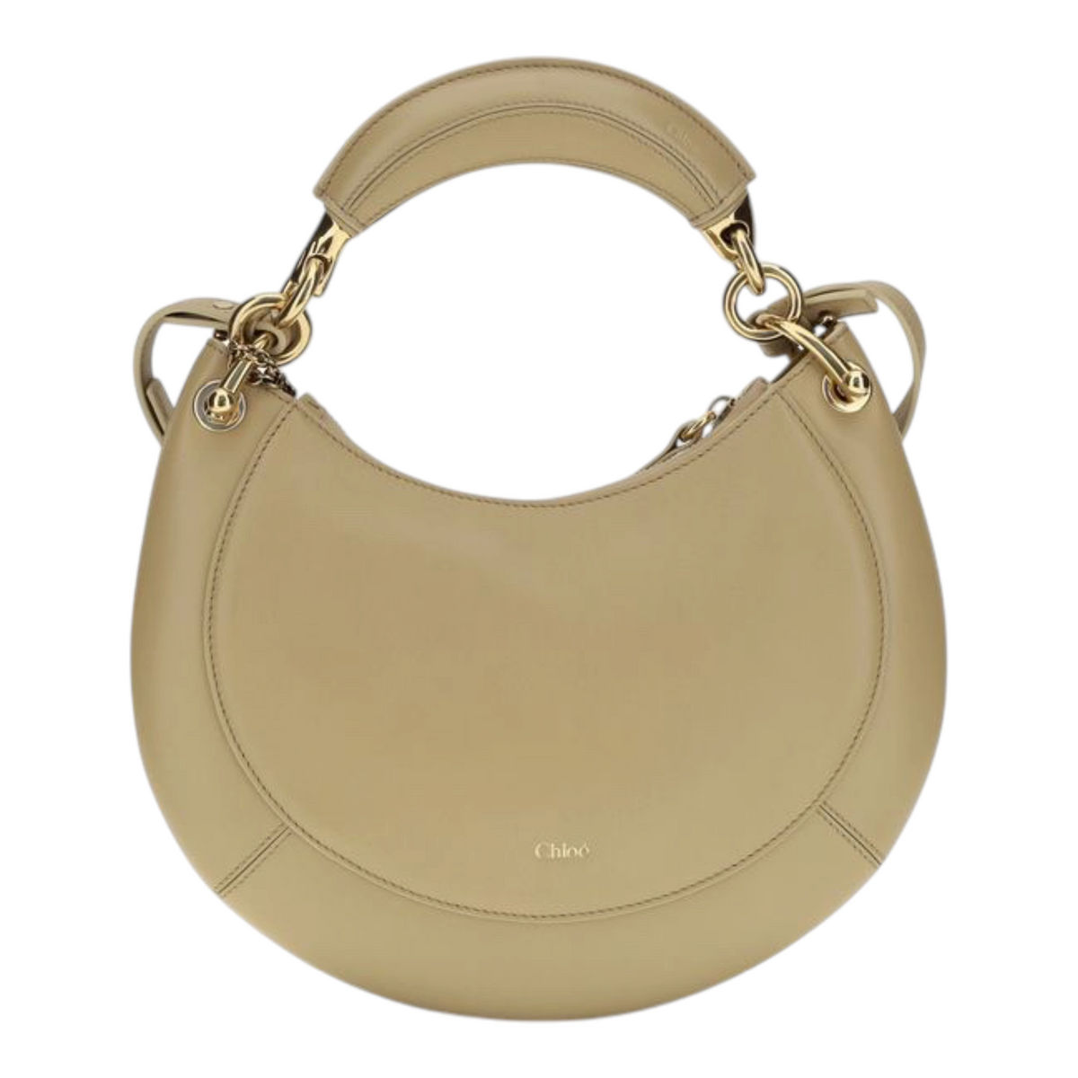 Chloé Banana Zipped Hobo Bag Beige