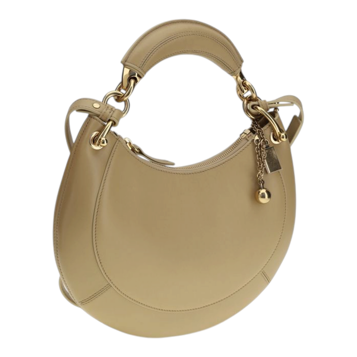 Chloé Banana Zipped Hobo Bag Beige