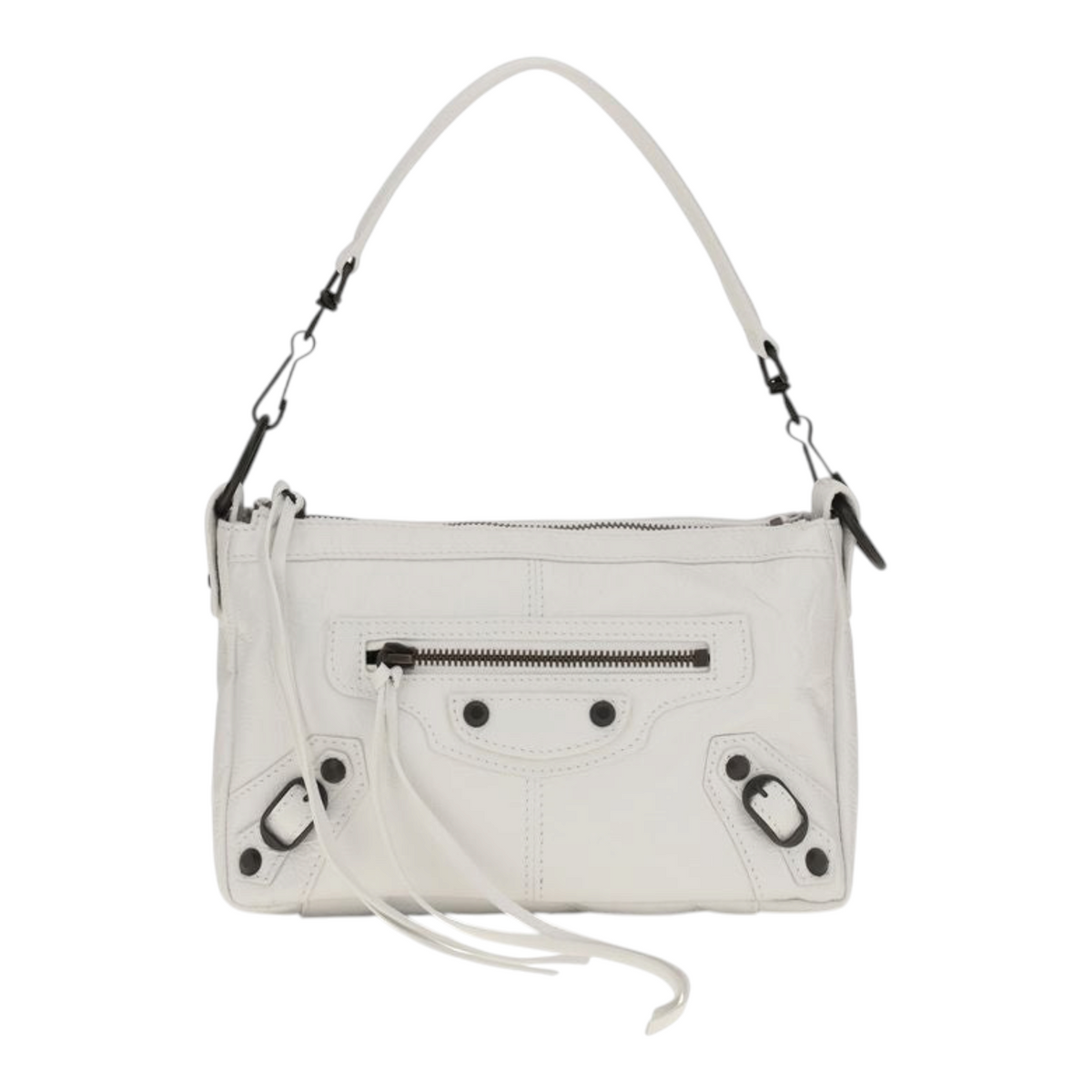 Balenciaga Le City Moto Mini Shoulder Bag White