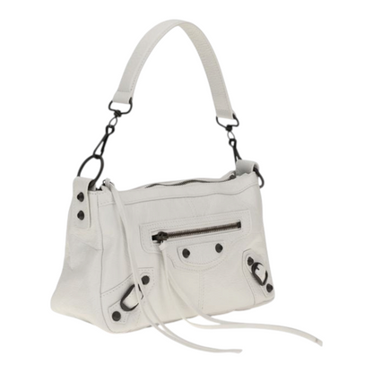 Balenciaga Le City Moto Mini Shoulder Bag White