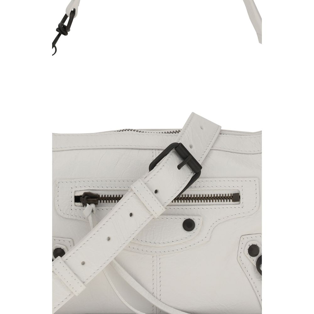 Balenciaga White  Le City Moto Mini Shoulder Bag