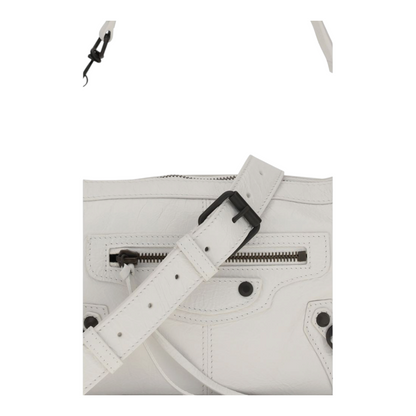 Balenciaga Le City Moto Mini Shoulder Bag White