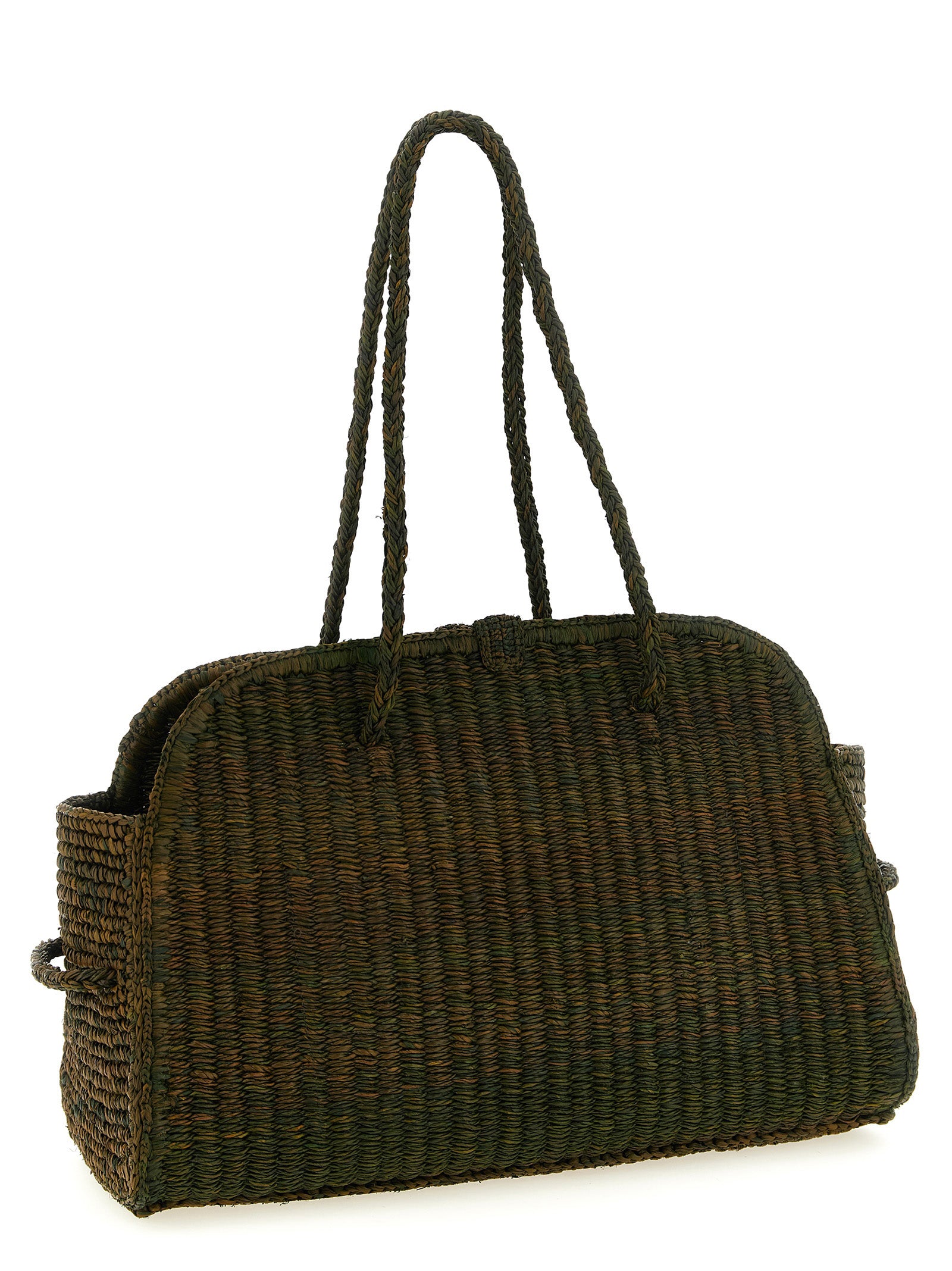 Jacquemus Green Le Turismo Raphia Tote Bag