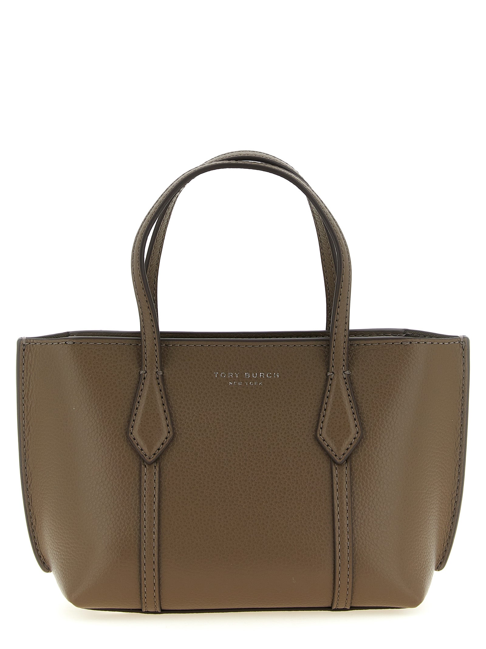 Tory Burch Brown  Perry Mini Hammered  Tote Bag