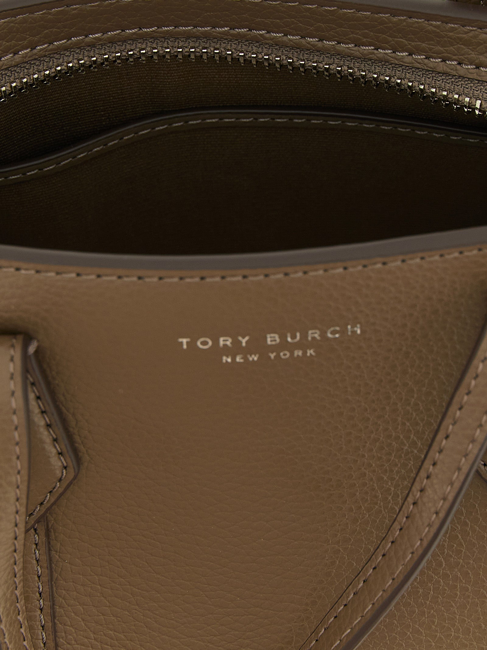 Tory Burch Brown  Perry Mini Hammered  Tote Bag