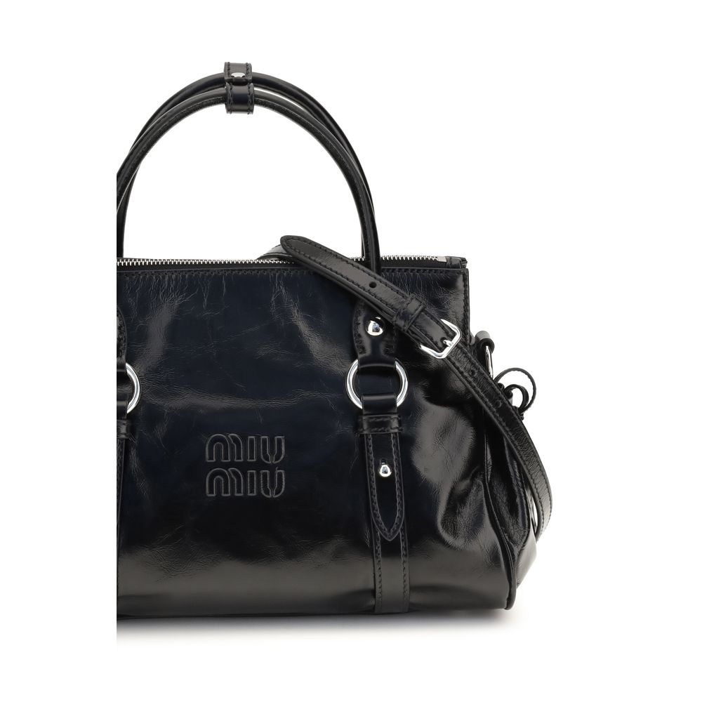Miu Miu Black Glossy Leather Handbag
