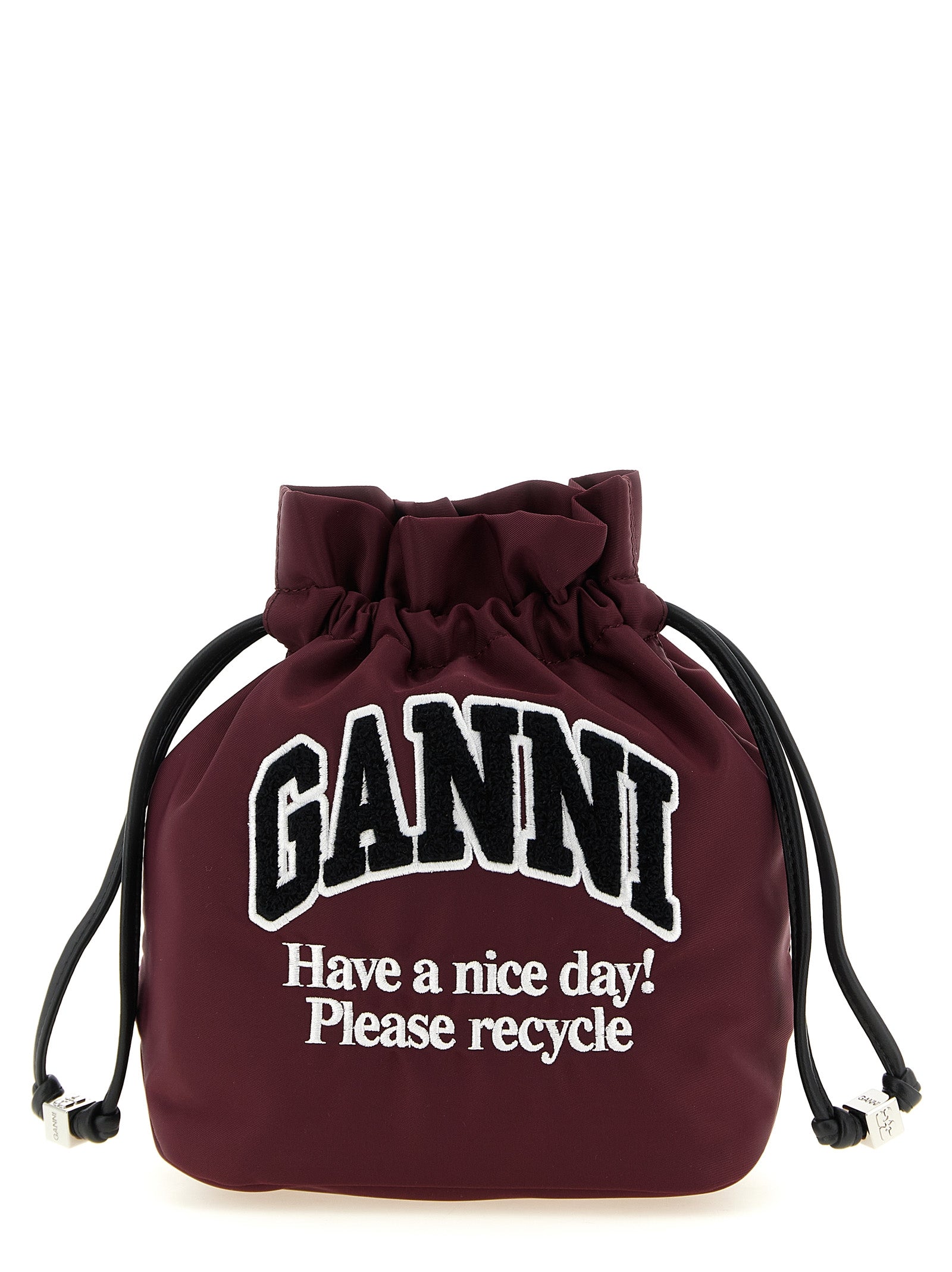 Ganni Bordeaux  Clutch Bag