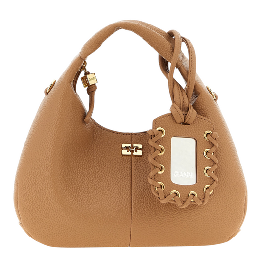 Ganni Mini Hobo Handbag Beige