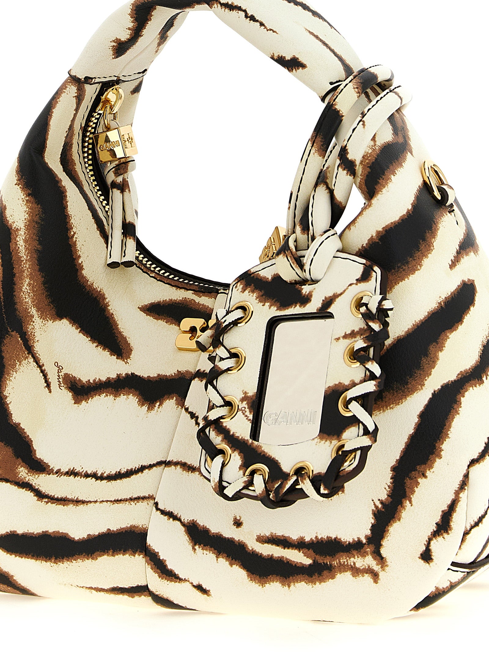 Ganni  Mini Hobo Zebra  Handbag