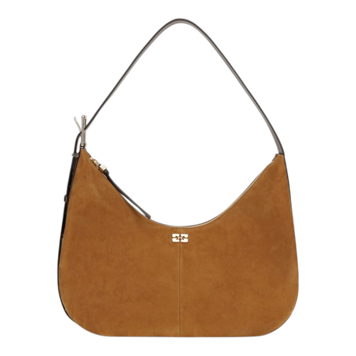 Bolso hobo marrón de XT & Co en ante vegano reciclado con logo Butterfly metálico y correa ajustable