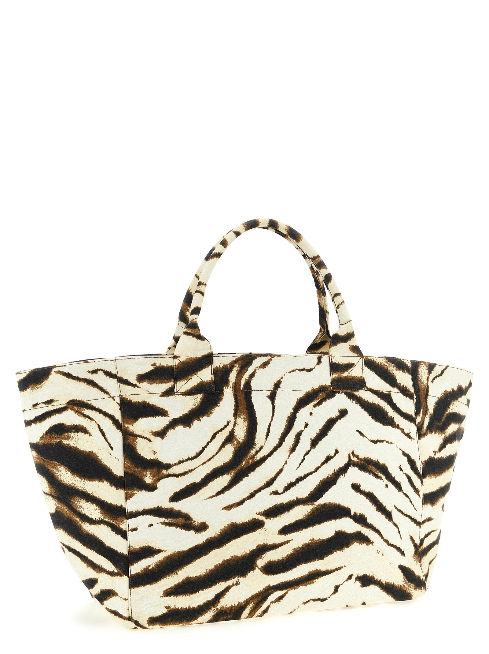 Ganni Beige  XXL Zebra Tote Bag