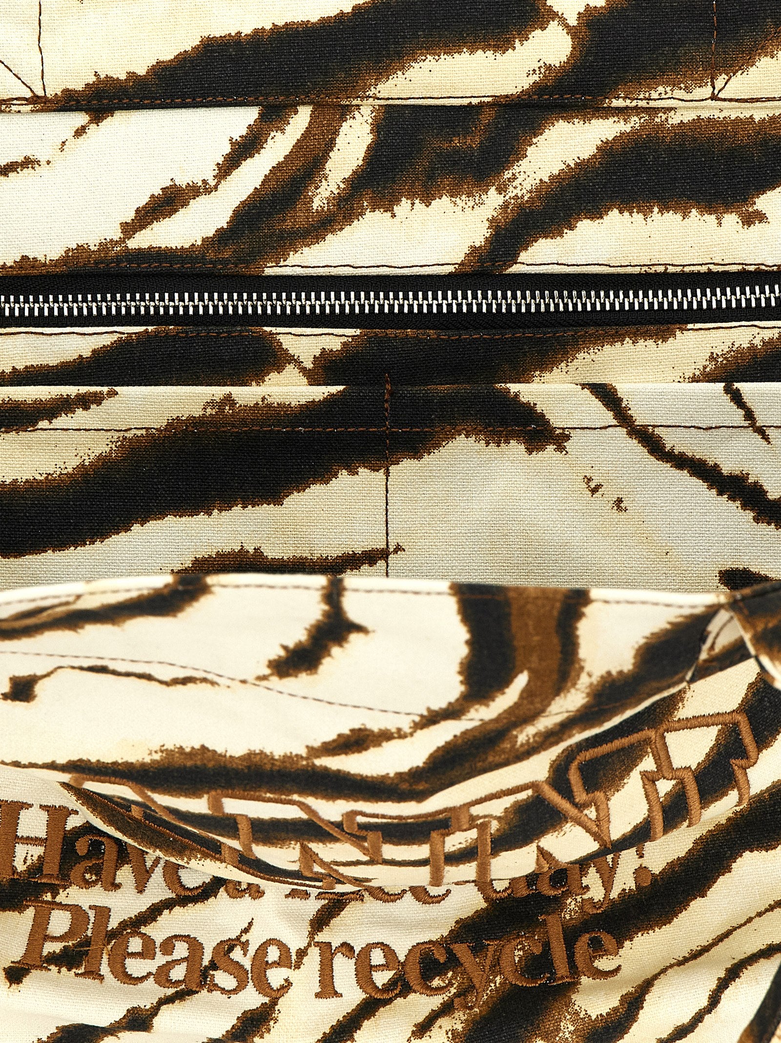 Ganni Beige  XXL Zebra Tote Bag