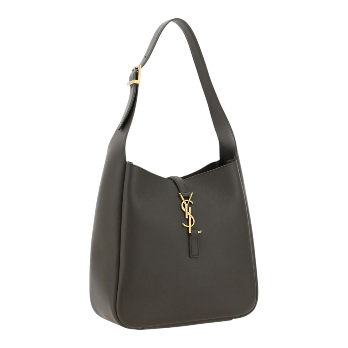 Bolso de hombro XT & Co Le 5 à 7 en piel granulada negra con cierre de gancho con el logotipo YSL dorado