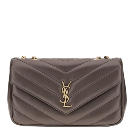 Saint Laurent LouLou Shoulder Bag Gray Leather