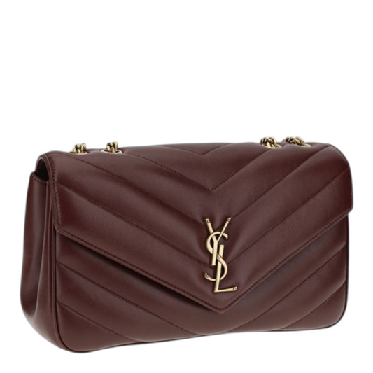 Saint Laurent LouLou Shoulder Bag Red Geometric Leather