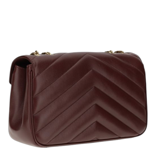 Saint Laurent LouLou Shoulder Bag Red Geometric Leather