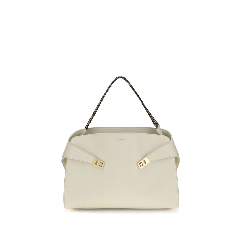 Ferragamo Beige Large Hug  Shoulder Bag