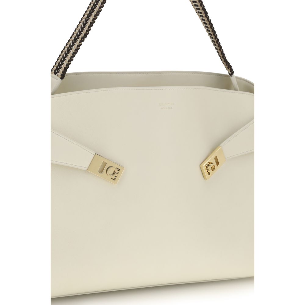 Ferragamo Beige Large Hug  Shoulder Bag