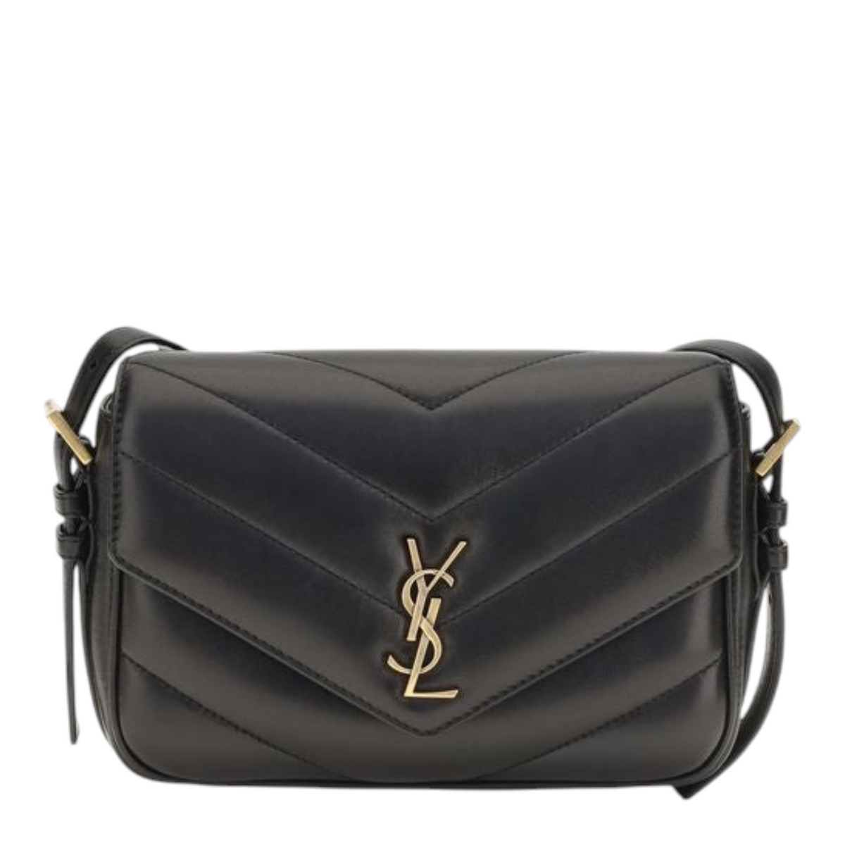 Saint Laurent Loulou Cassandre Toy Bolso de Hombro Negro Piel